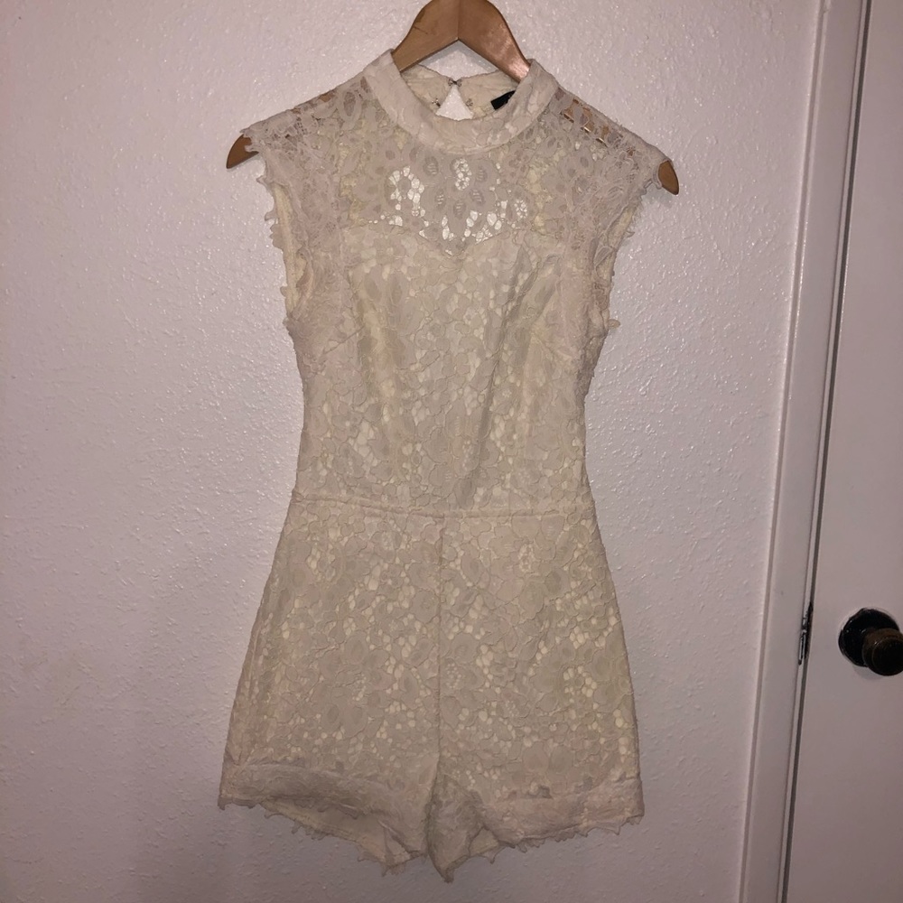 Forever21 White Lace Romper